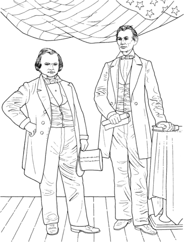 Lincoln   Douglas Debates Coloring Page